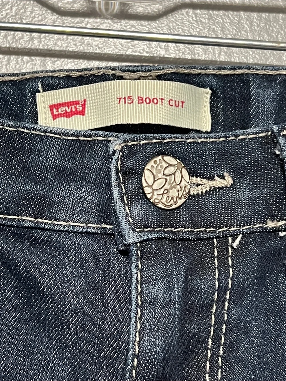 Levi's 715 Bootcut Jeans Girls Size 14R Classic Blue Stretch Denim